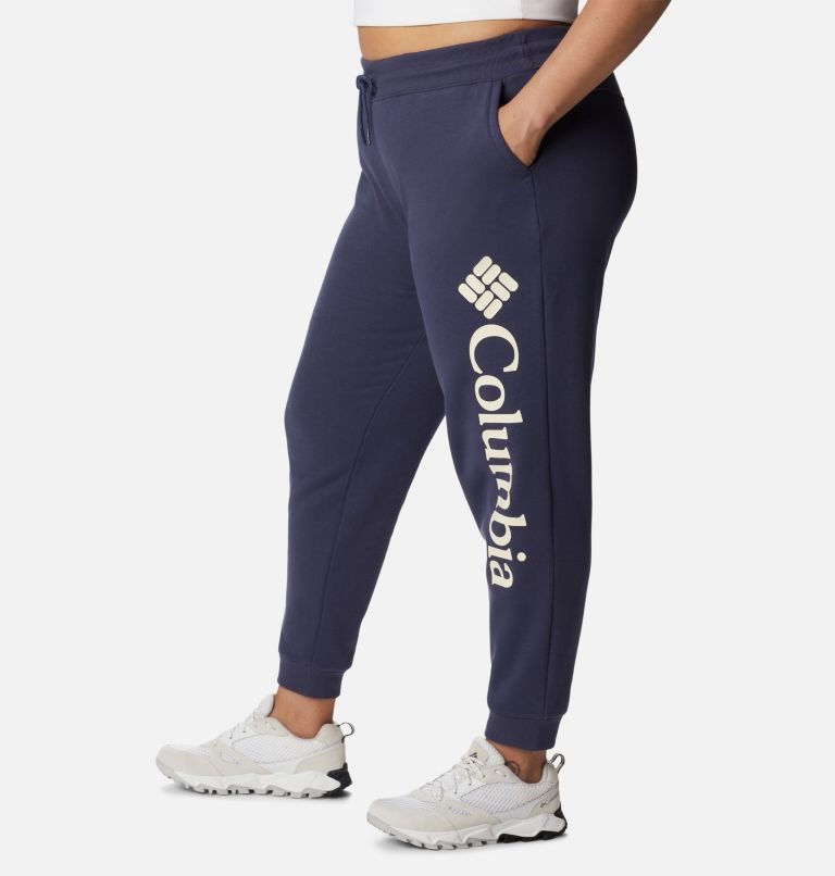 Women's Columbia Logo Fleece Jogger Navy | Plus Size CA-SA064